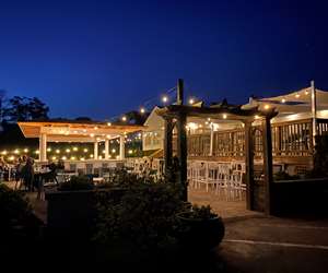 patio illuminated at night